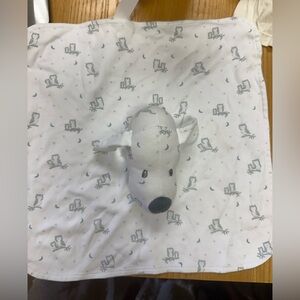 BABY COTTONS Adorable baby blanket  Gray and White Plush Dog Toy